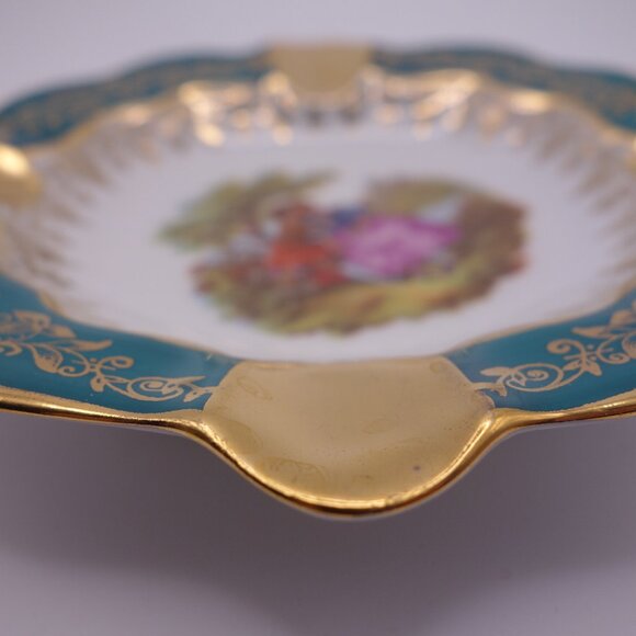 Porcelaine D'Art LIMOGES R P LIMOGES FRANCO Gragonard Courting Scene Ash Tray - Picture 9 of 12